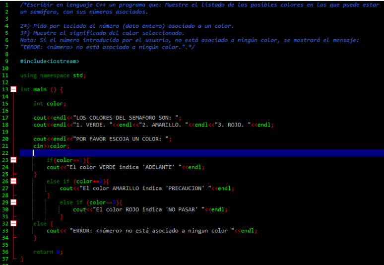 2. EJERCICIO IF-ELSE (SEMAFORO)
