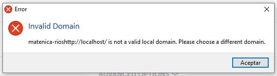 Problema para crear sitios