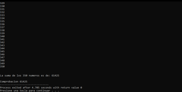 suma de numeros y su comprobacion