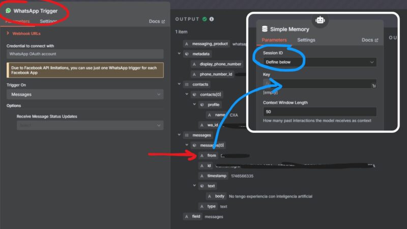 Cómo configurar Session Key en Simple Memory en n8n 2